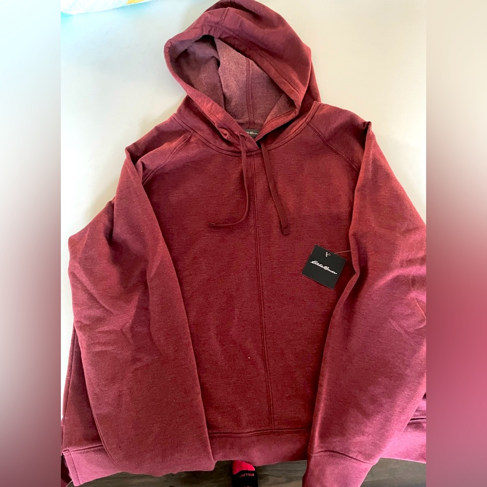 Eddie Bauer Women's Long-Sleeve Camp Fleece Hoodie Sweatshirt Mulberry Large